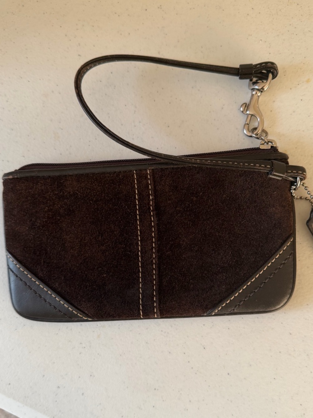 Vintage Coach Brown Suede Wristlet - Picture 4 of 8